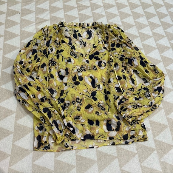 TANYA TAYLOR Aubrielle Floral Silk Blend Top - Picture 3 of 5